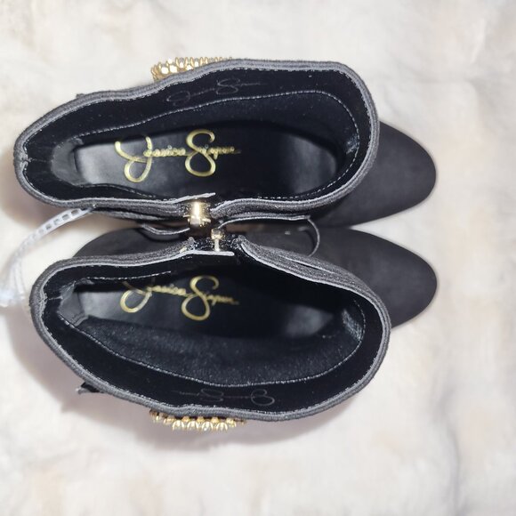 Women's Luminna Embellished Buckle Block-Heel Bootie by Jessica Simpson - Picture 7 of 7